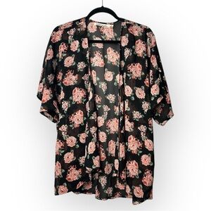 Liberty Love Floral Sheer Duster Cardigan L